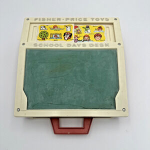 Vintage Fisher Price School Days Desk 1972 with Magnets & Spelling Cards